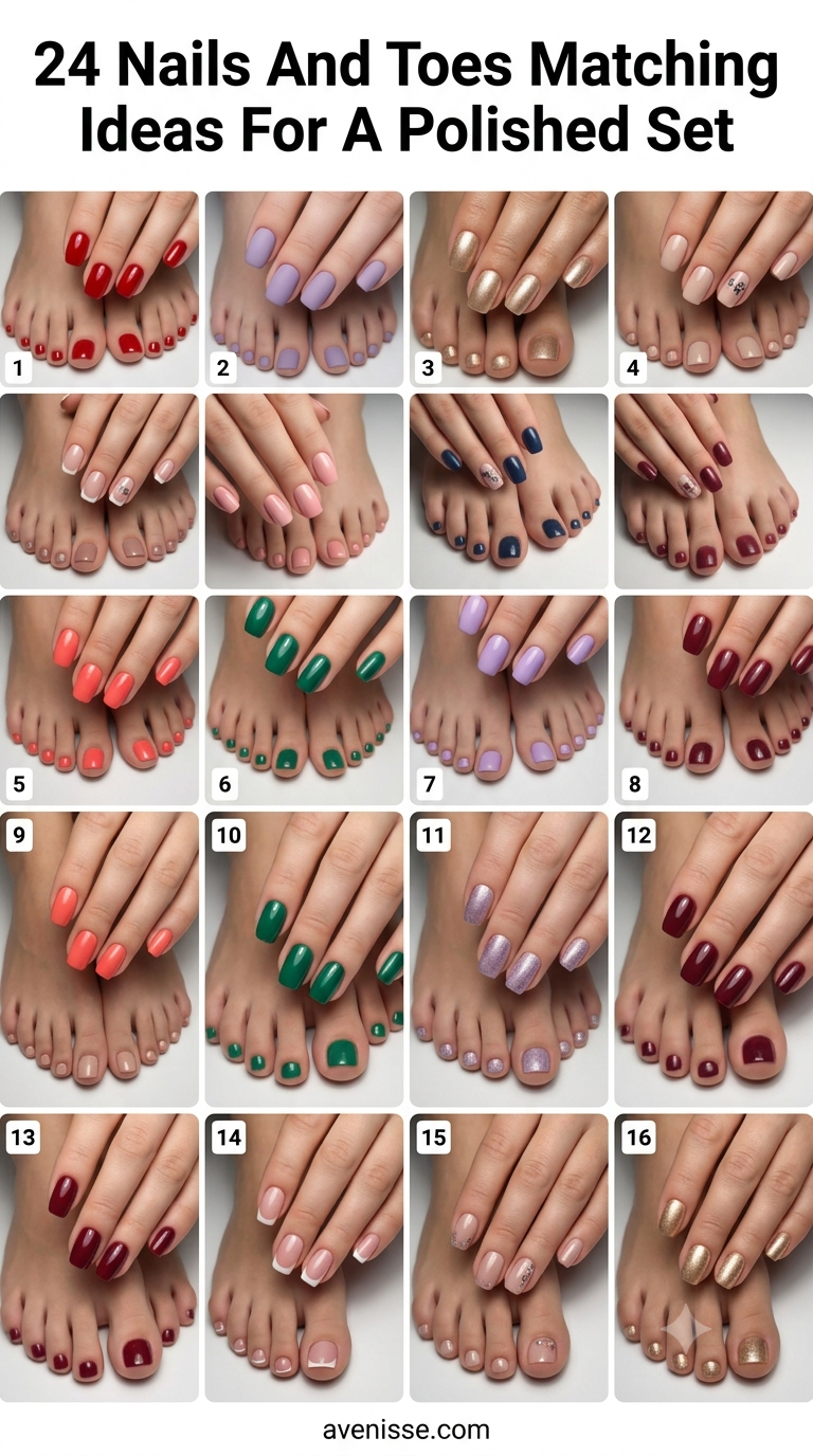 24 Nails And Toes Matching Ideas For A Polished Set