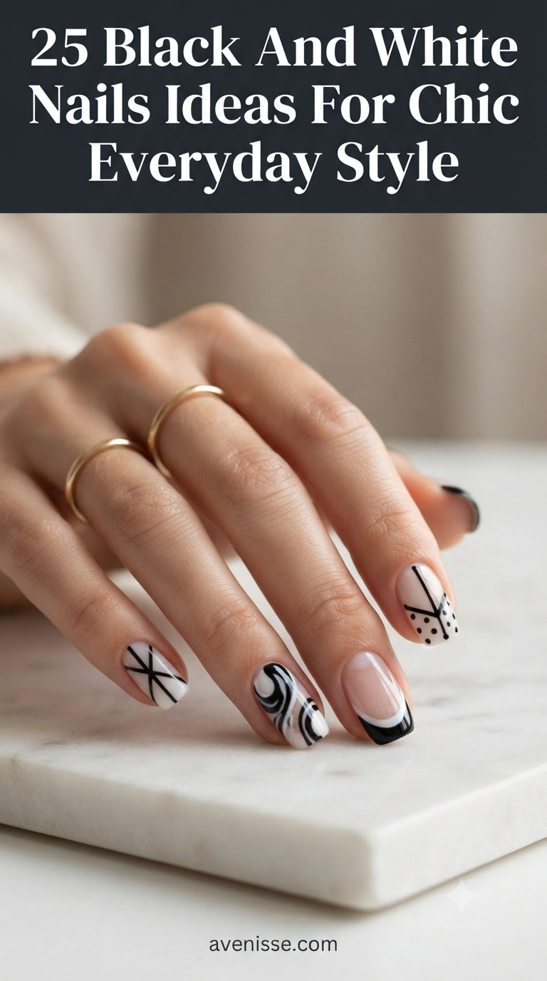 25 Black And White Nails Ideas For Chic Everyday Style