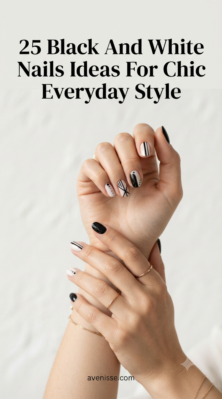 25 Black And White Nails Ideas For Chic Everyday Style
