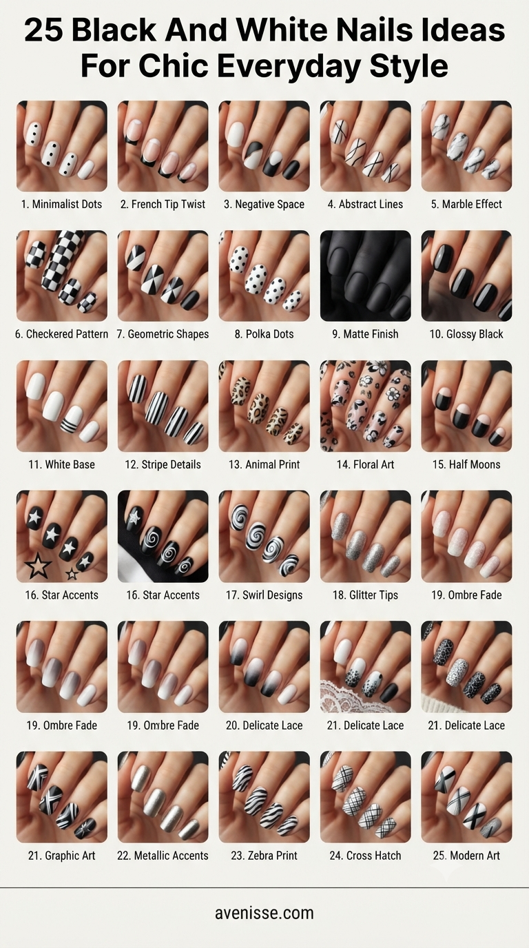25 Black And White Nails Ideas For Chic Everyday Style