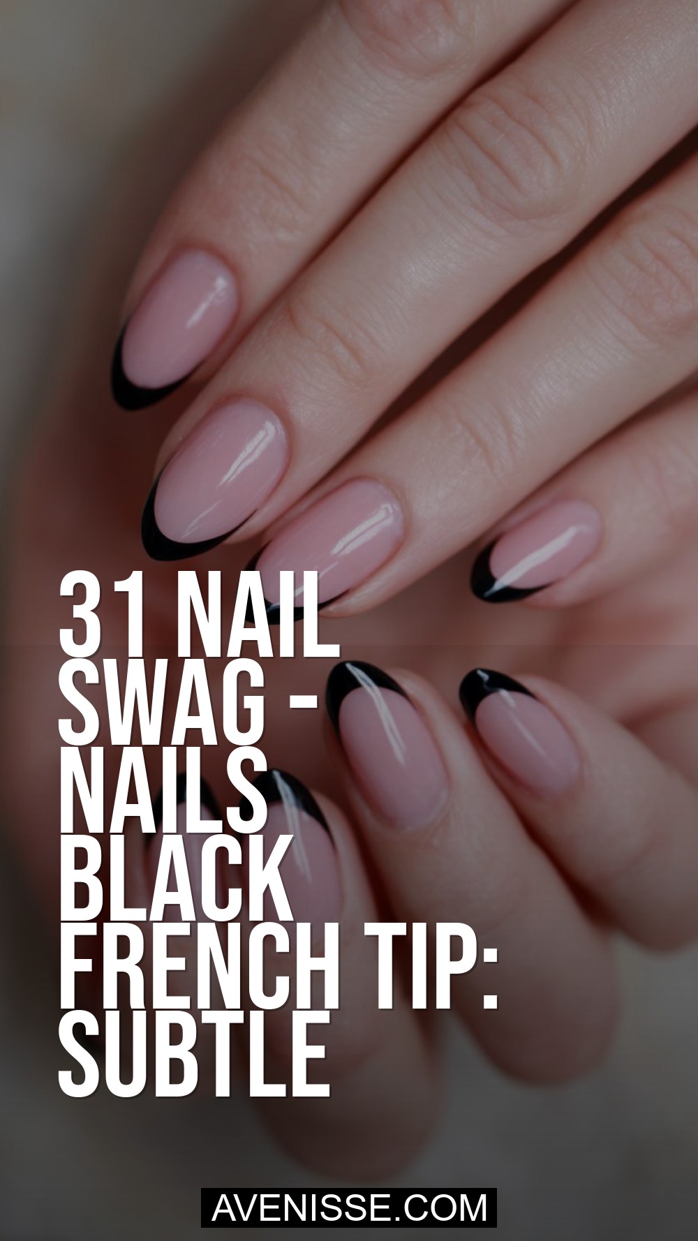 Nail Swag - Nails Black French Tip: Subtle Statement Style