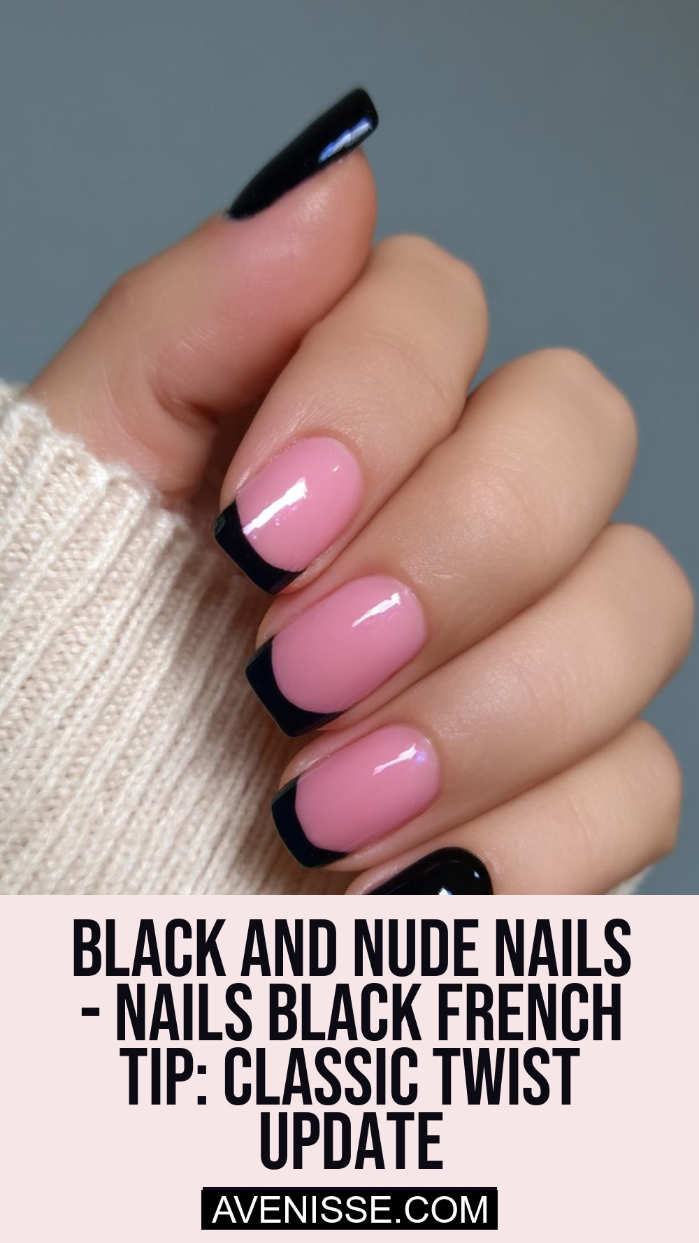 Black And Nude Nails - Nails Black French Tip: Classic Twist Update