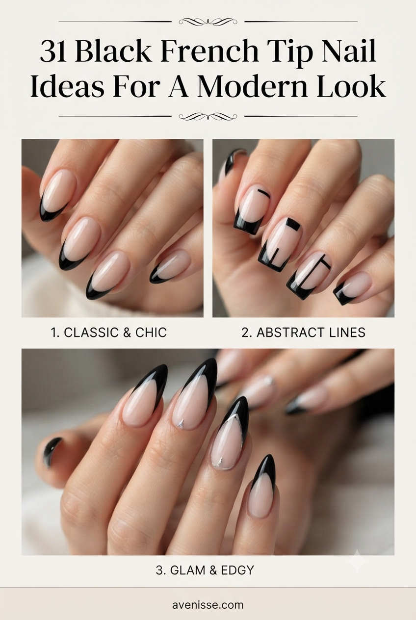 31 Black French Tip Nail Ideas For A Modern Look