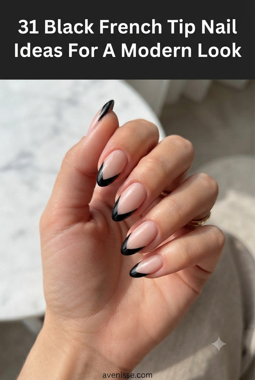 31 Black French Tip Nail Ideas For A Modern Look