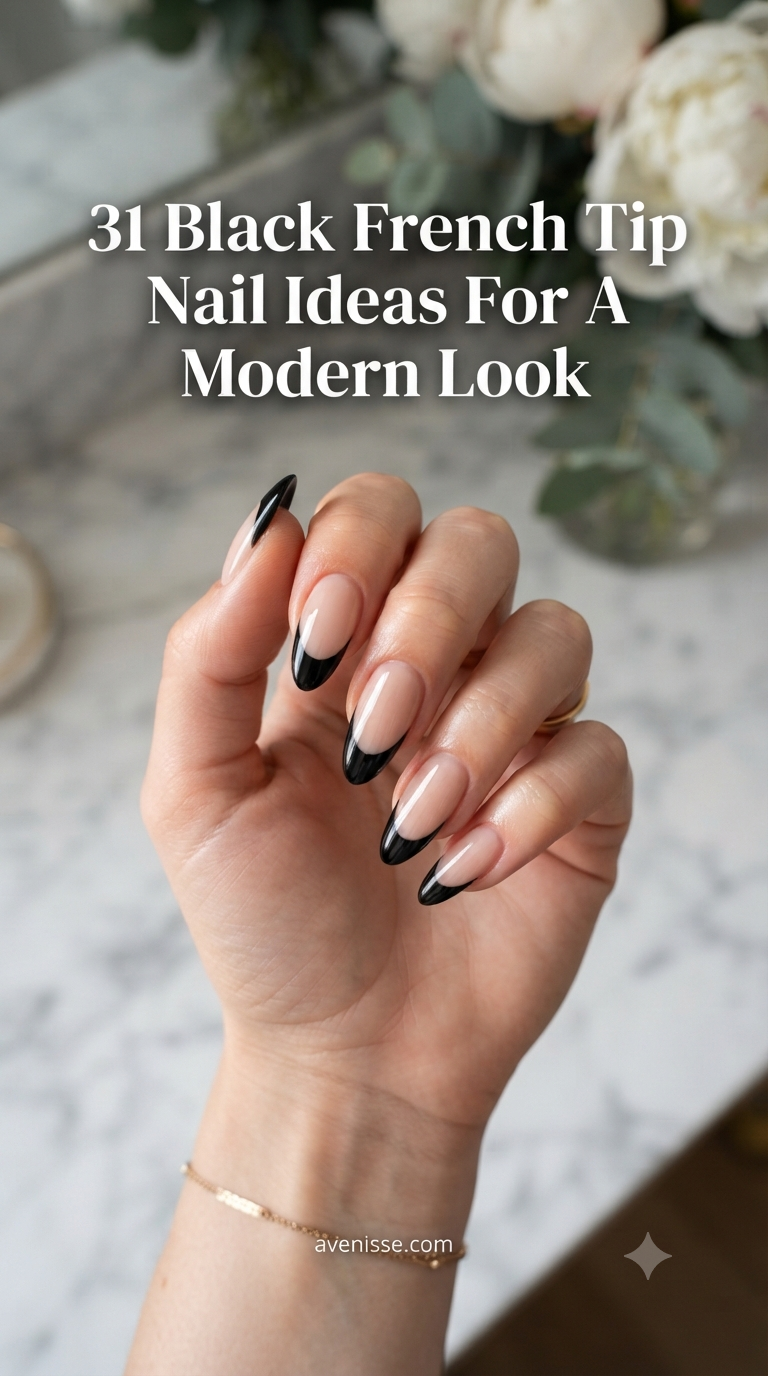 31 Black French Tip Nail Ideas For A Modern Look