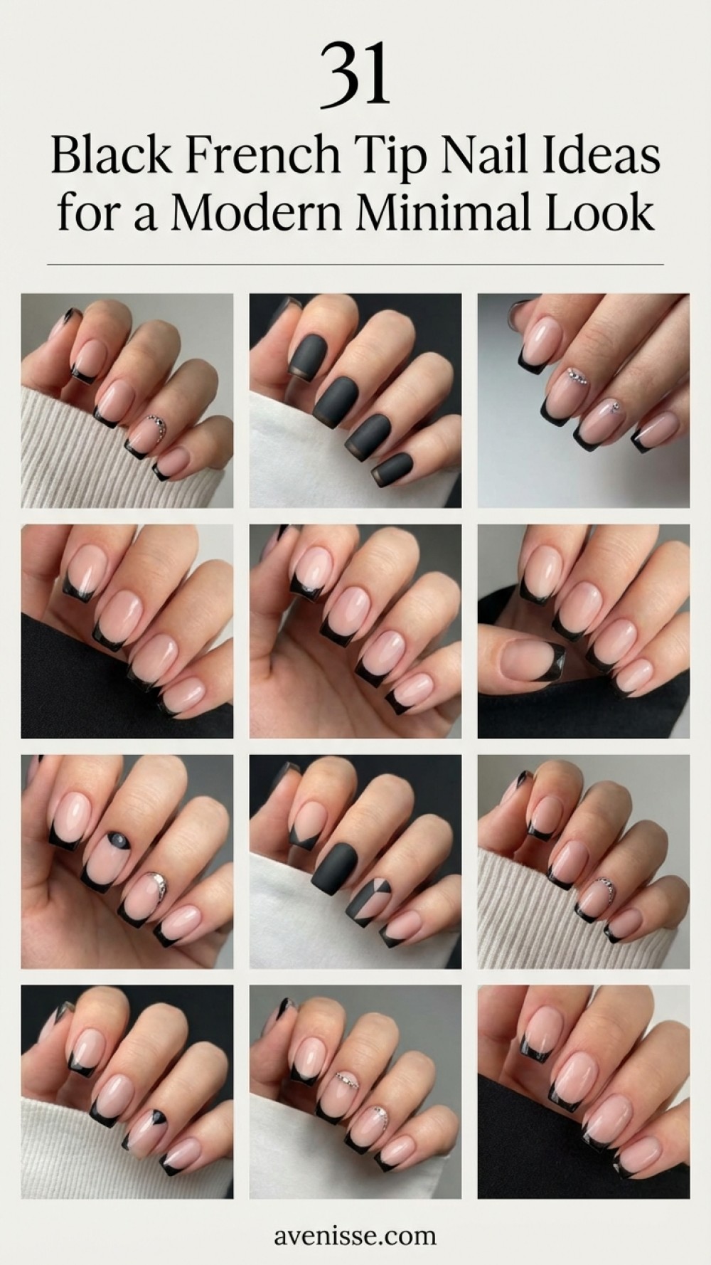 31 Black French Tip Nail Ideas for a Modern Minimal Look