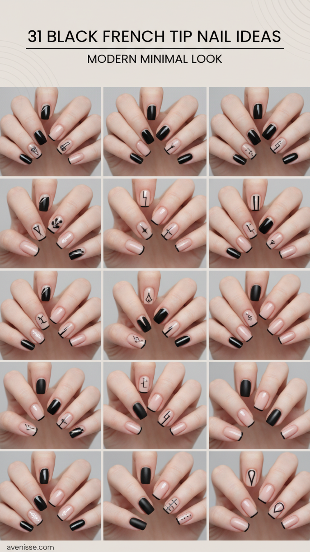 31 Black French Tip Nail Ideas for a Modern Minimal Look