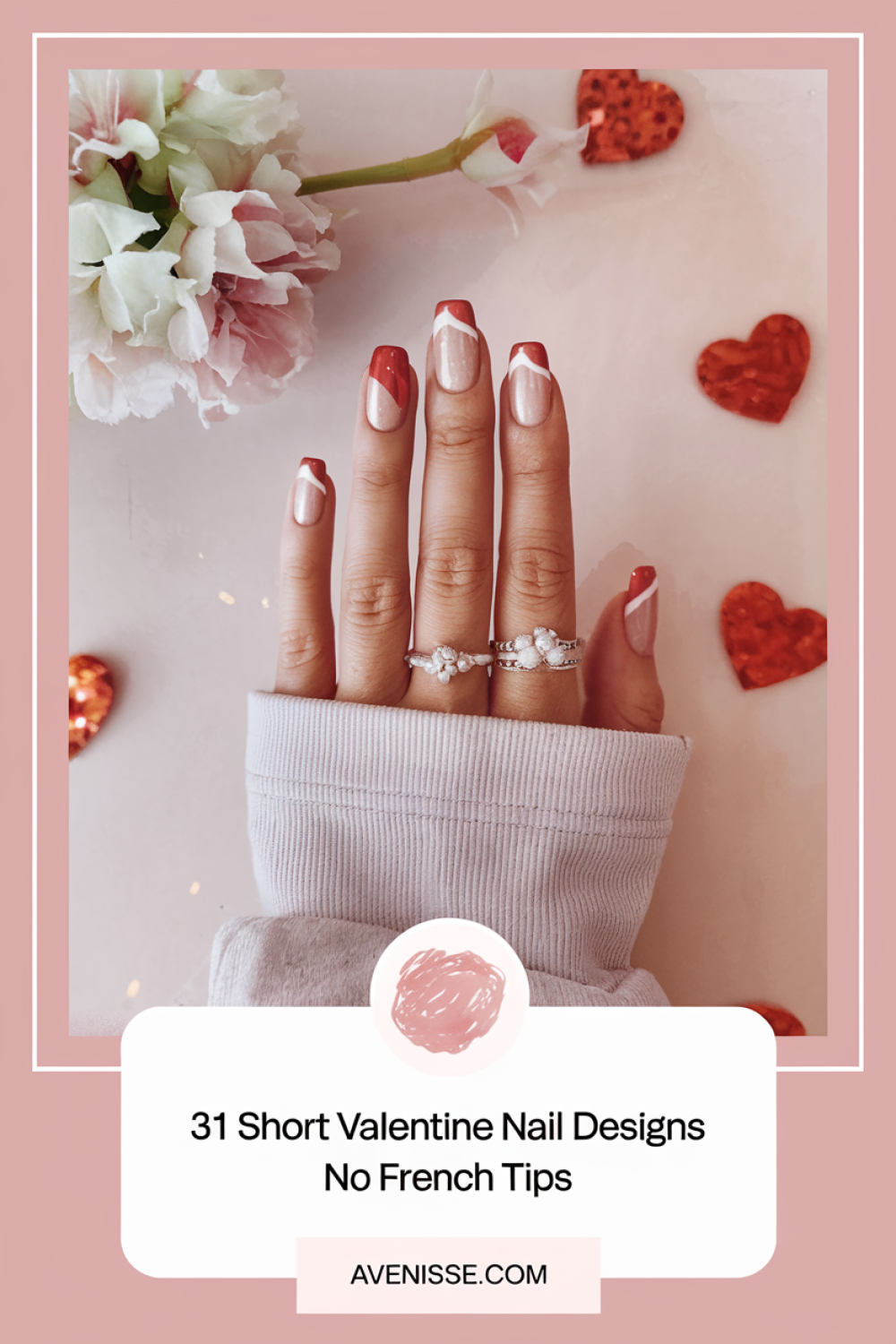 31 Short Valentine Nail Designs No French Tips