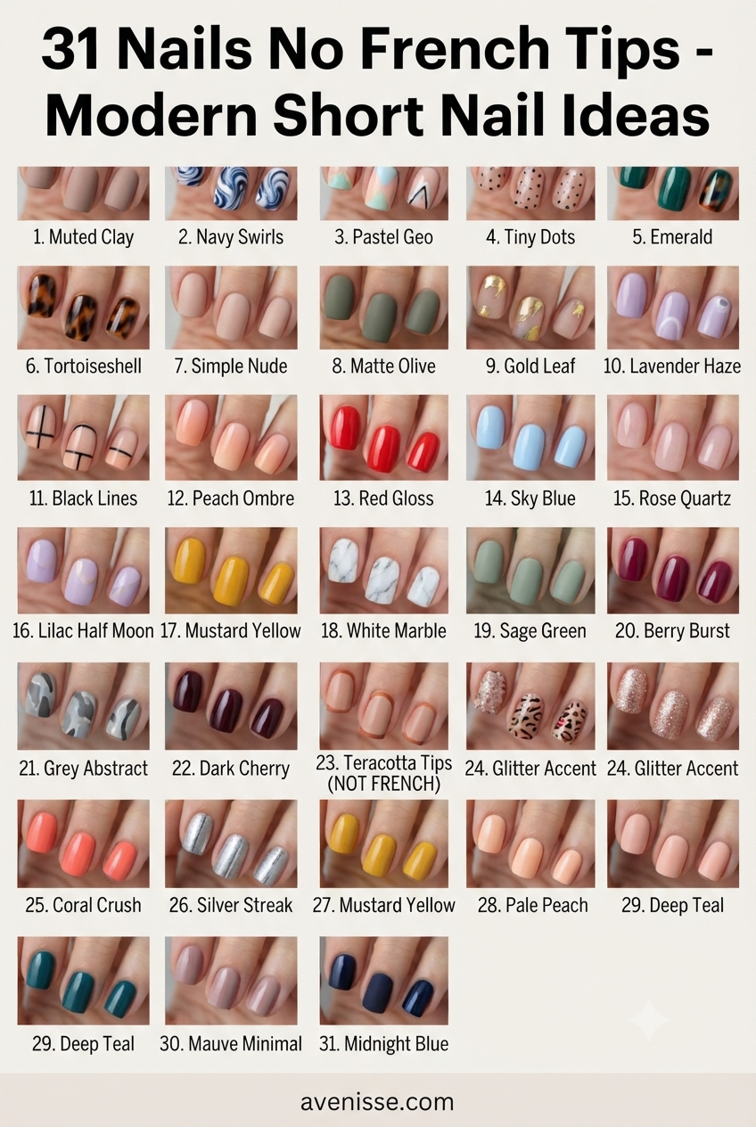 31 Nails No French Tips - Modern Short Nail Ideas