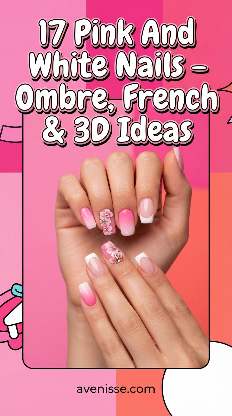 17 Pink And White Nails - Ombre, French & 3D Ideas