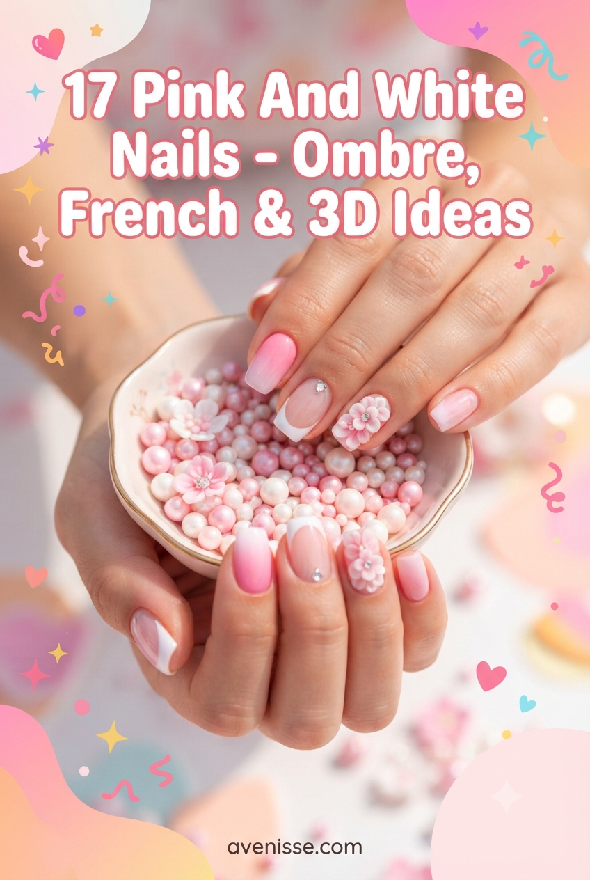 17 Pink And White Nails - Ombre, French & 3D Ideas