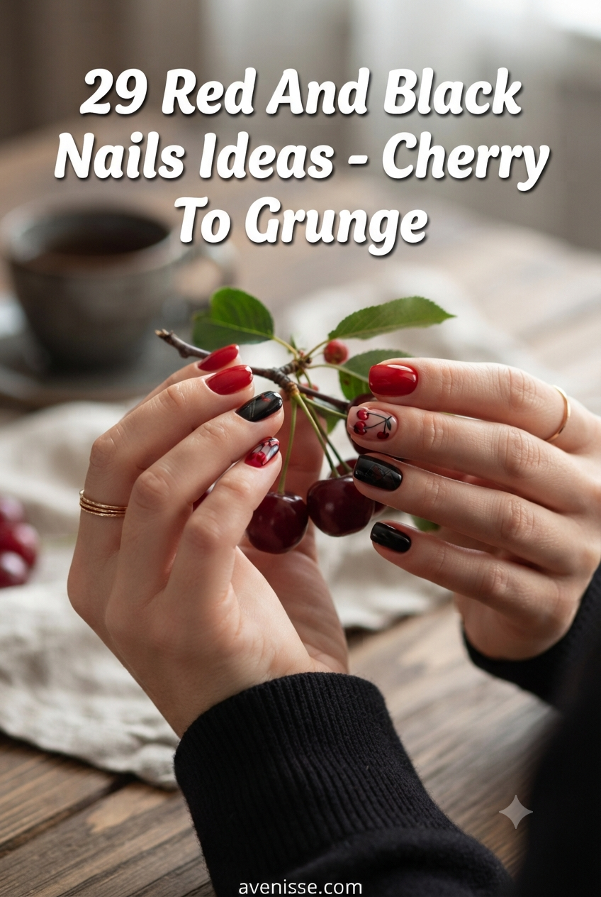 29 Red And Black Nails Ideas - Cherry To Grunge