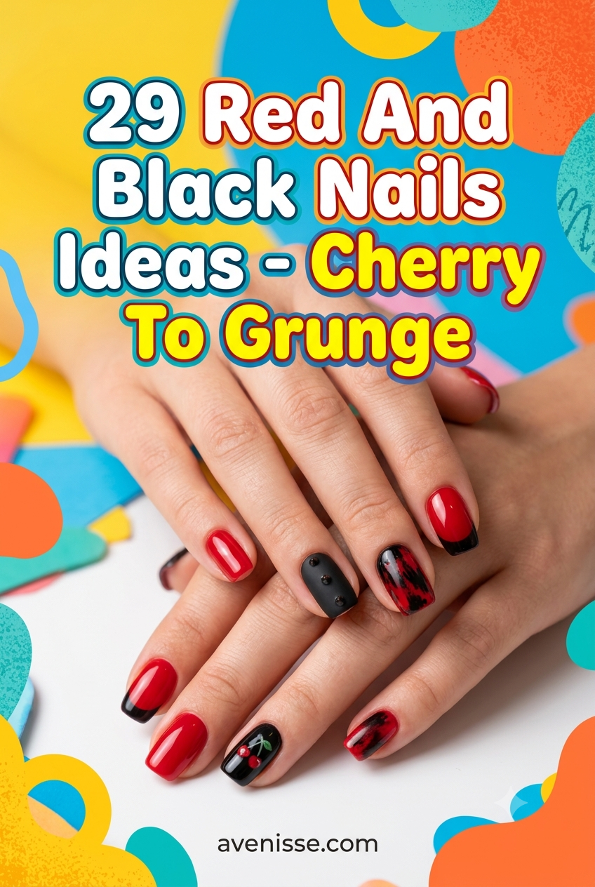 29 Red And Black Nails Ideas - Cherry To Grunge
