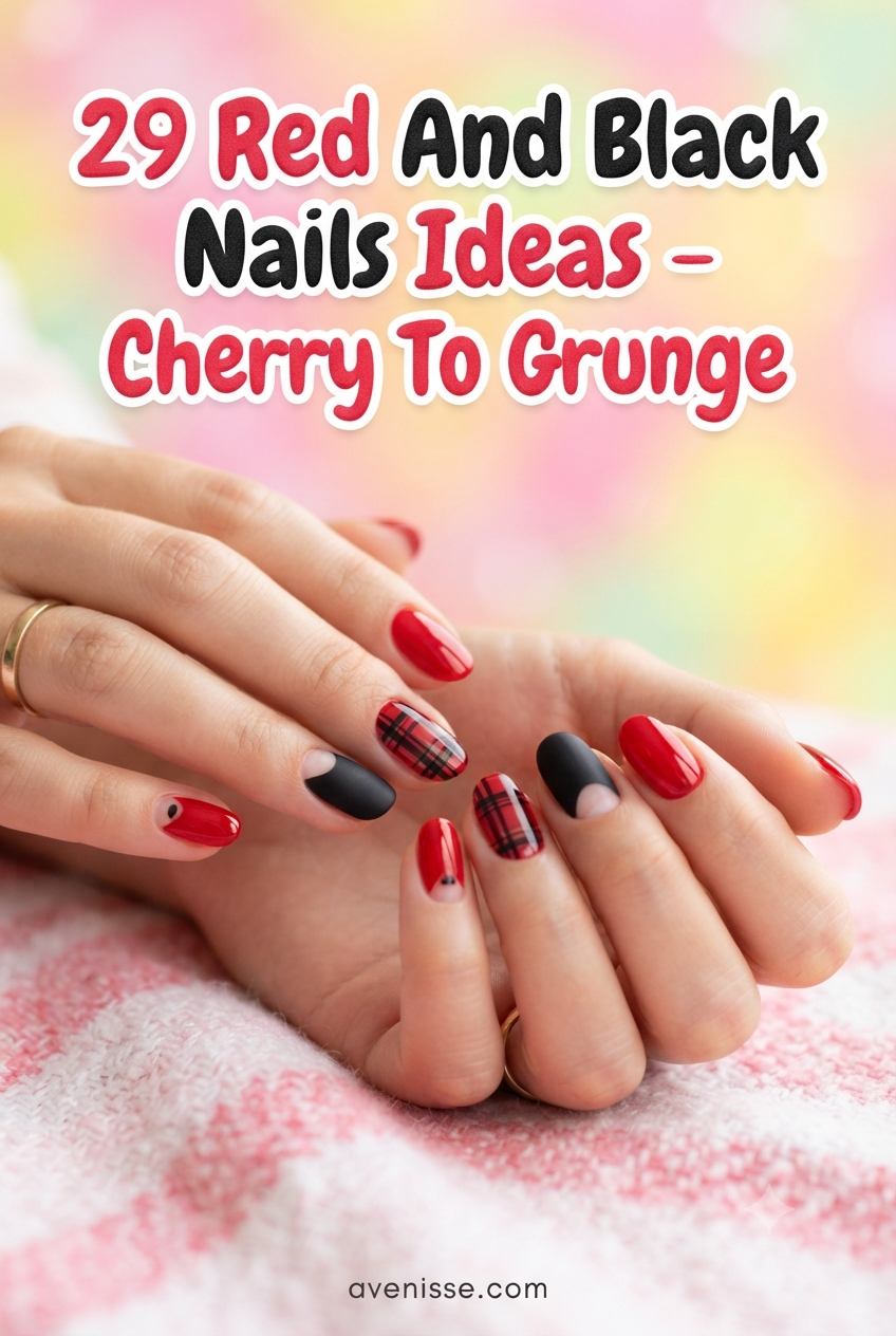 29 Red And Black Nails Ideas - Cherry To Grunge
