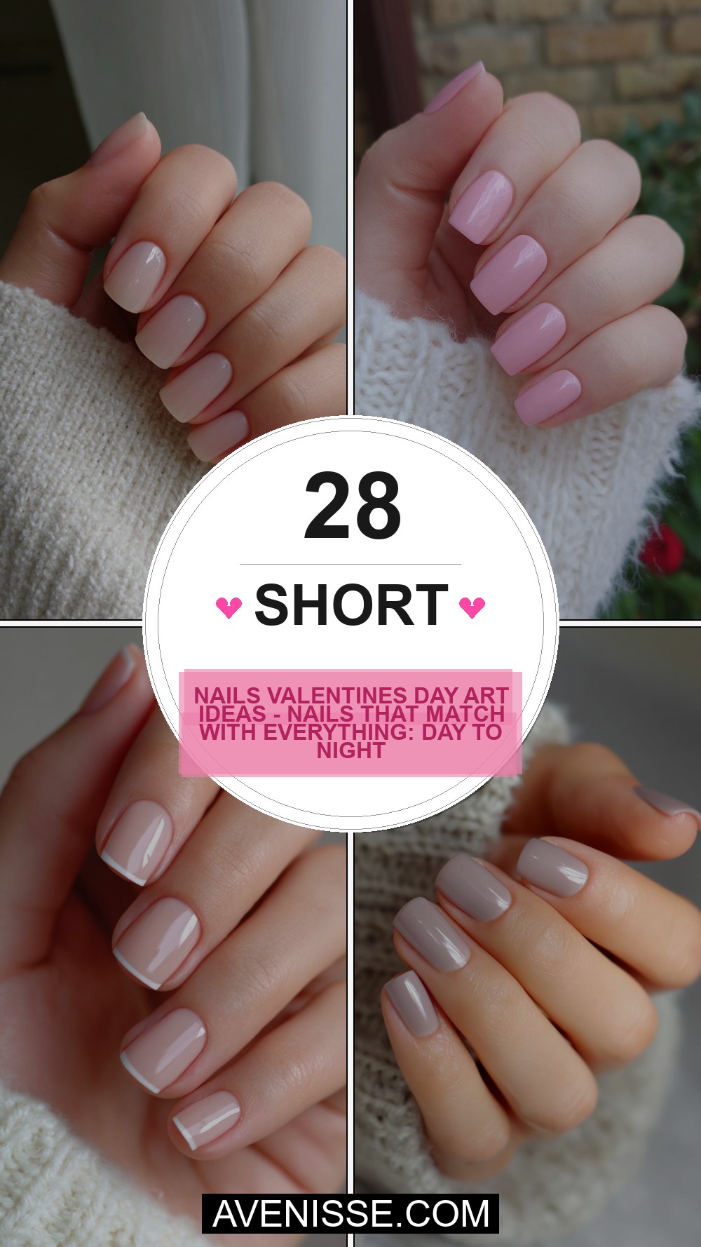 Short Nails Valentines Day Art Ideas - Nails That Match With Everything: Day to Night