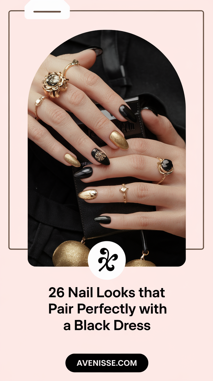 26 Nail Looks That Pair Perfectly With A Black Dress