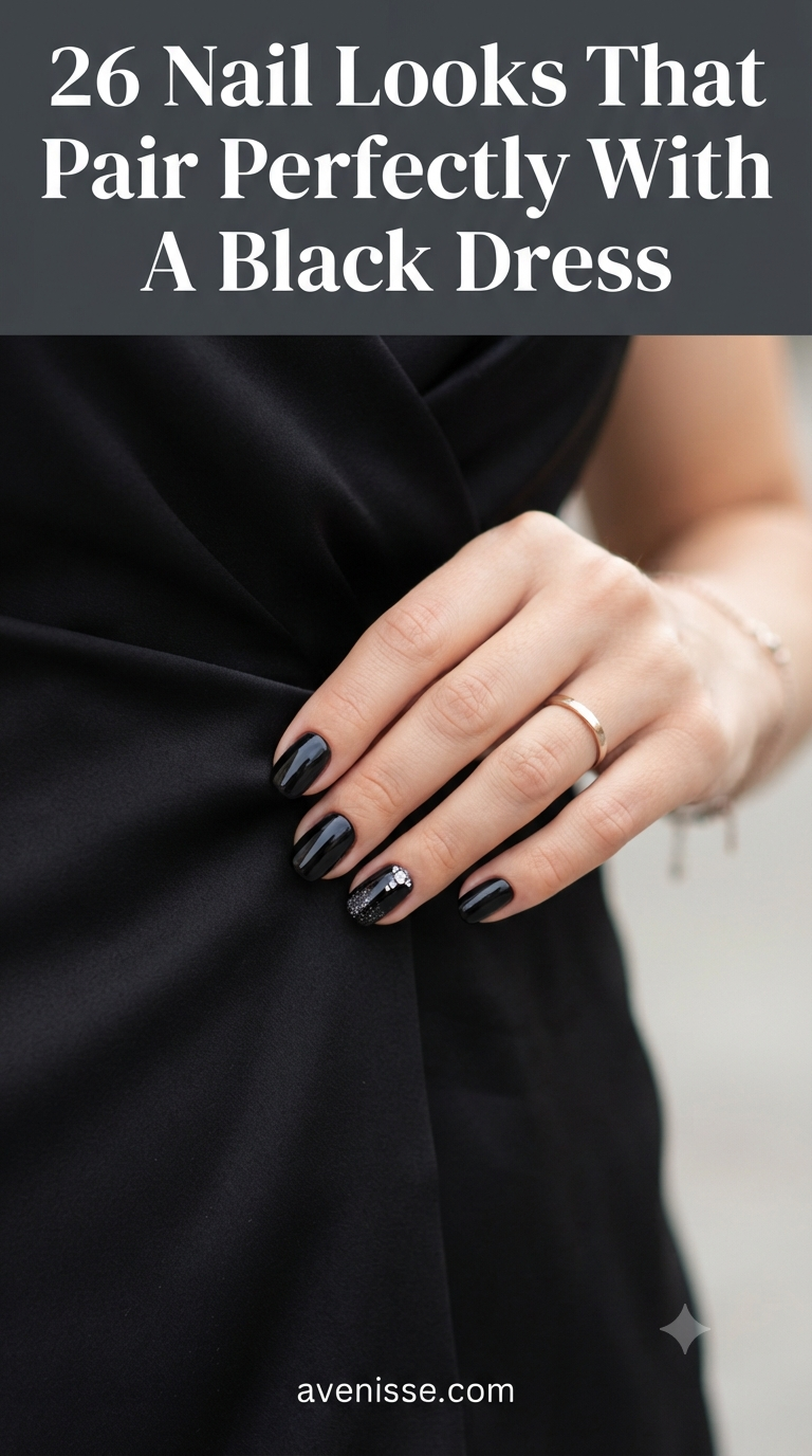 26 Nail Looks That Pair Perfectly With A Black Dress