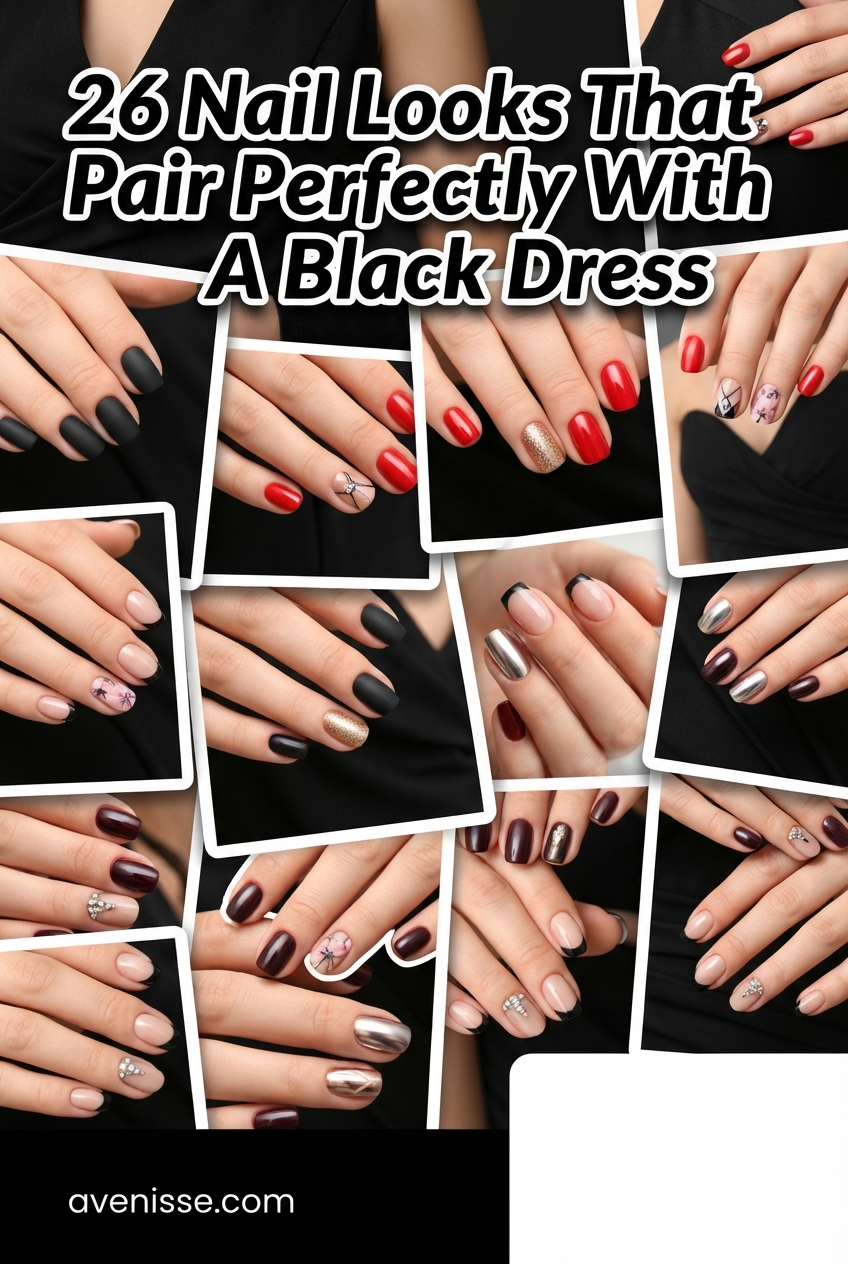 26 Nail Looks That Pair Perfectly With A Black Dress