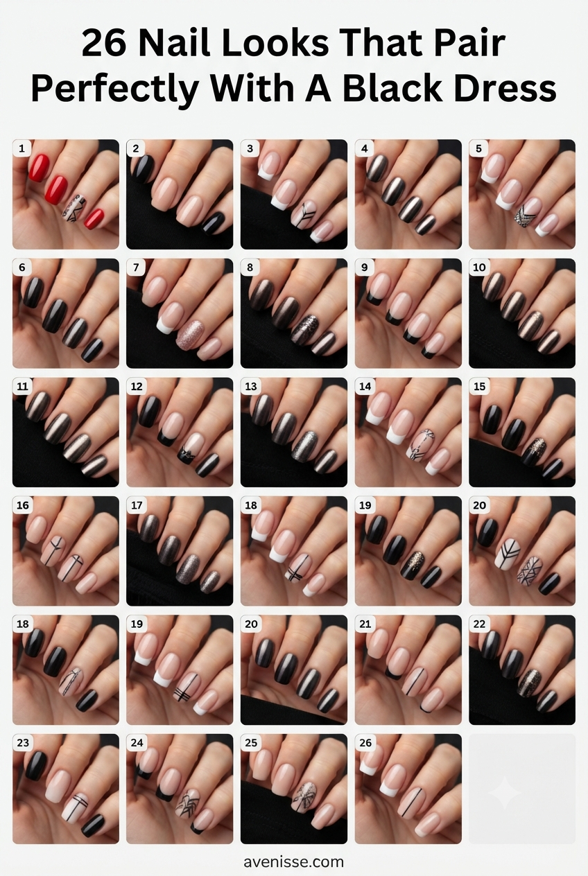 26 Nail Looks That Pair Perfectly With A Black Dress