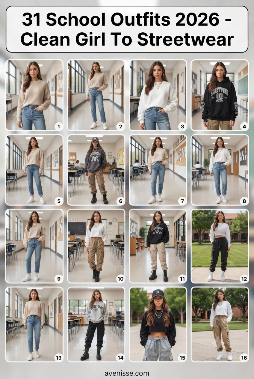 31 School Outfits 2026 - Clean Girl To Streetwear