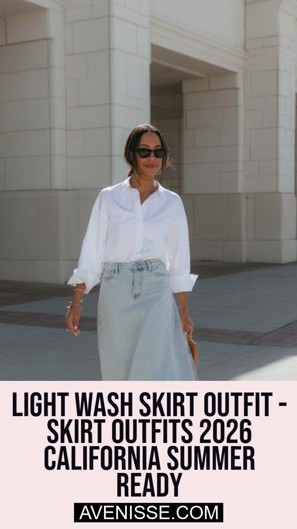 Light Wash Skirt Outfit - Skirt Outfits 2026 California Summer Ready