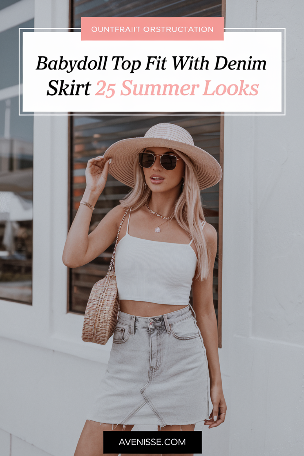 Babydoll Top Fit With Denim Skirt 25 Summer Looks
