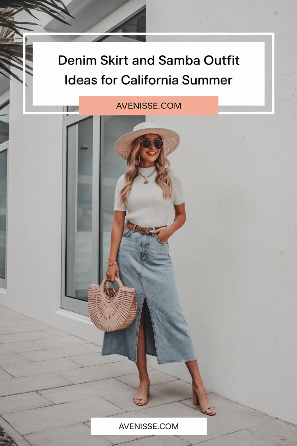 Denim Skirt and Samba Outfit Ideas for California Summer