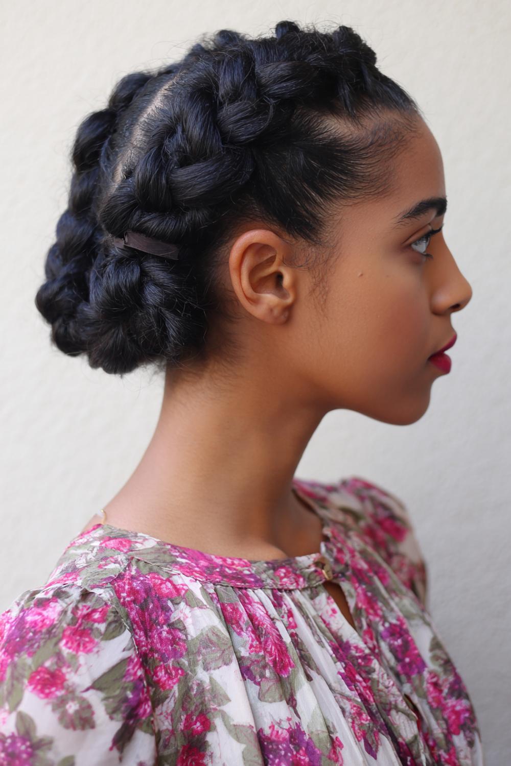 24. Braids Ideas: Double Accent Braids into Claw Clip Twist