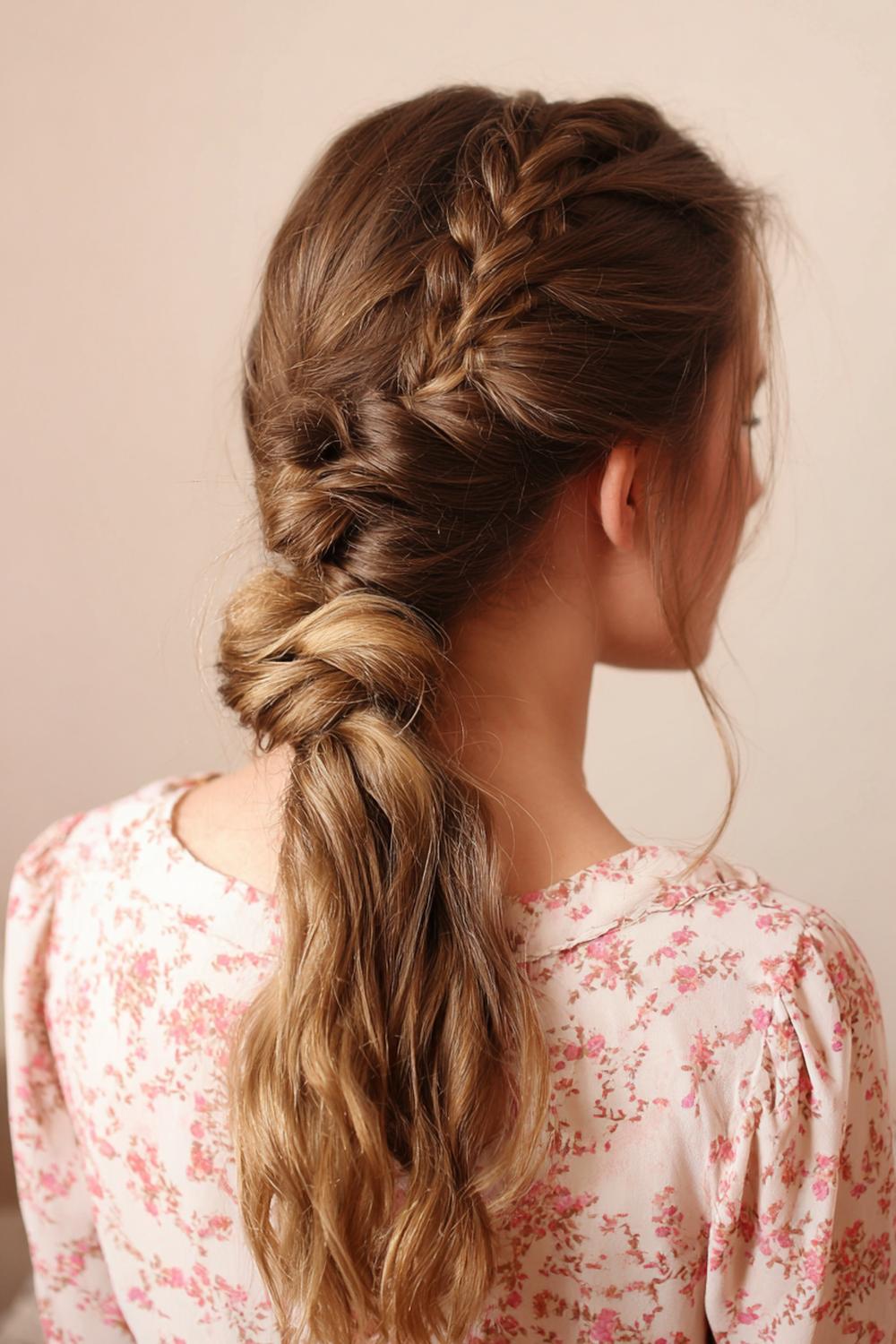 6. Braids Ideas: Low Ponytail with Side Rope Braid