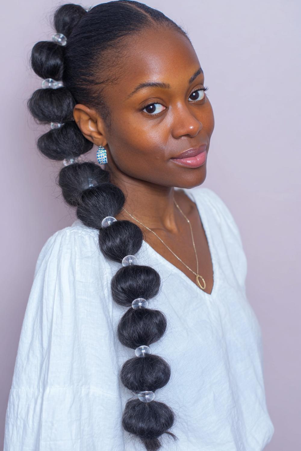 7. Braid Ideas: Bubble Braid with Clear Elastics and Shine Finish