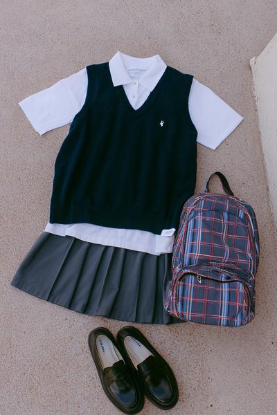 21. School outfit 2026: Outfits For School 2026 layered tee and sweater vest