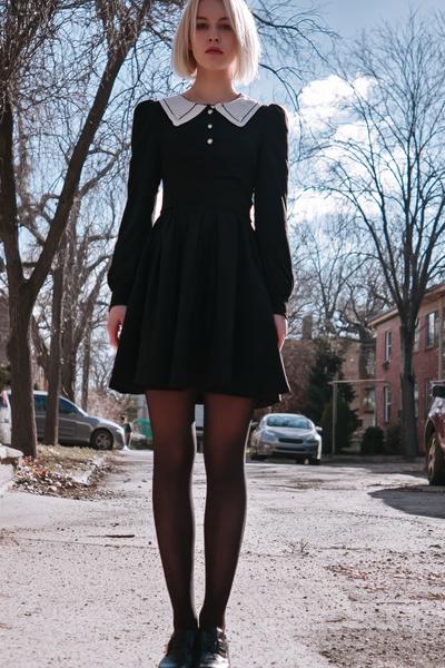 31. School outfit 2026: Ahs Style Outfits For School black dress with collar detail
