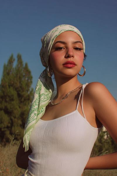 20. Bandana Headscarf and Tank Top Y2K Outfit