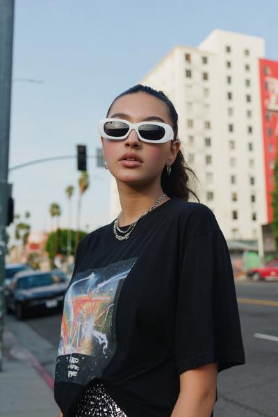 26. Reflective Sunglasses and Graphic Tee Y2K Outfit